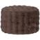 WOOOD Olven Poef Laag - Fluffy Stof - Bruin - 36x60x60