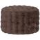 WOOOD WOOOD Olven Poef Laag - Fluffy Stof - Bruin - 36x60x60