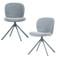 WOOOD Femke Eetkamerstoelen - Chenille - Blauw - Set van 2