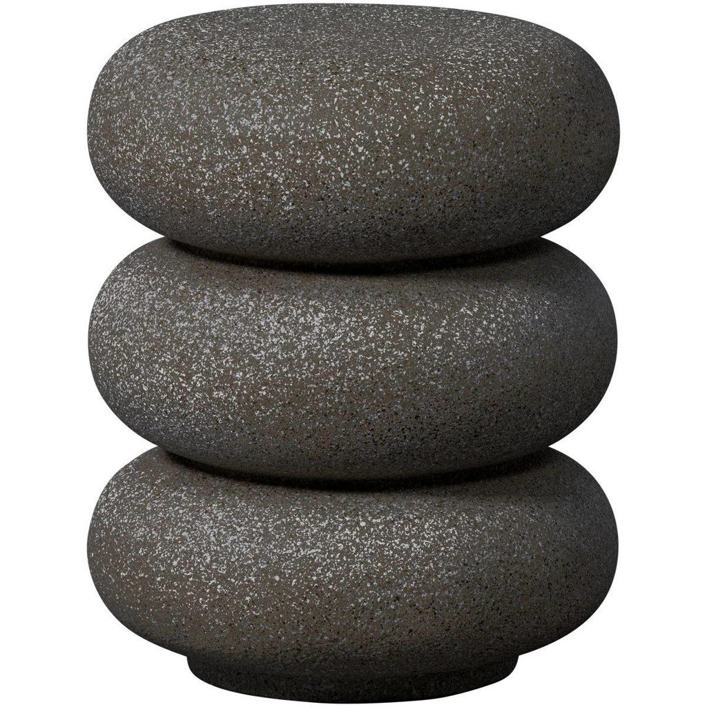 WOOOD Laurel Bijzettafel Met Spikkels - Magnesium - Zwart - 50x40x40 Laurel