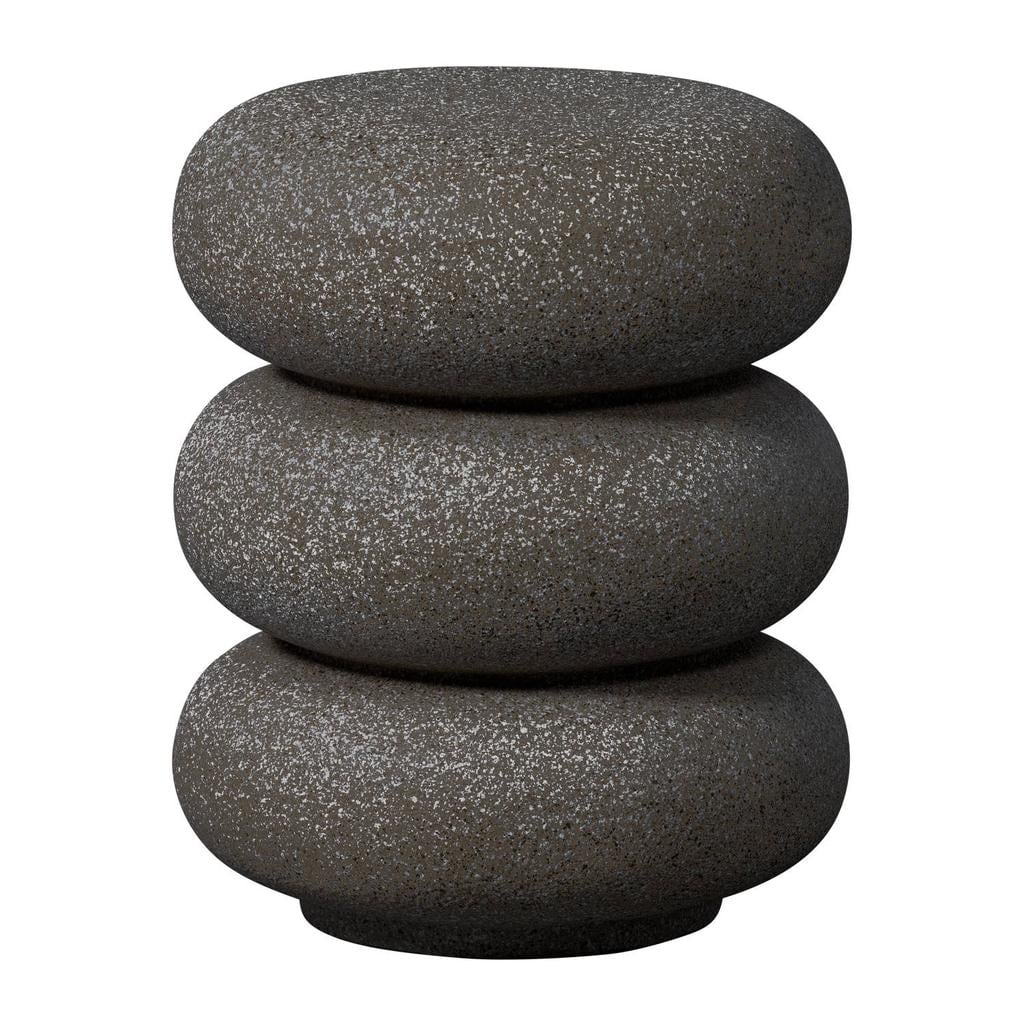 WOOOD WOOOD Laurel Bijzettafel Met Spikkels - Magnesium - Beige - 50x40x40