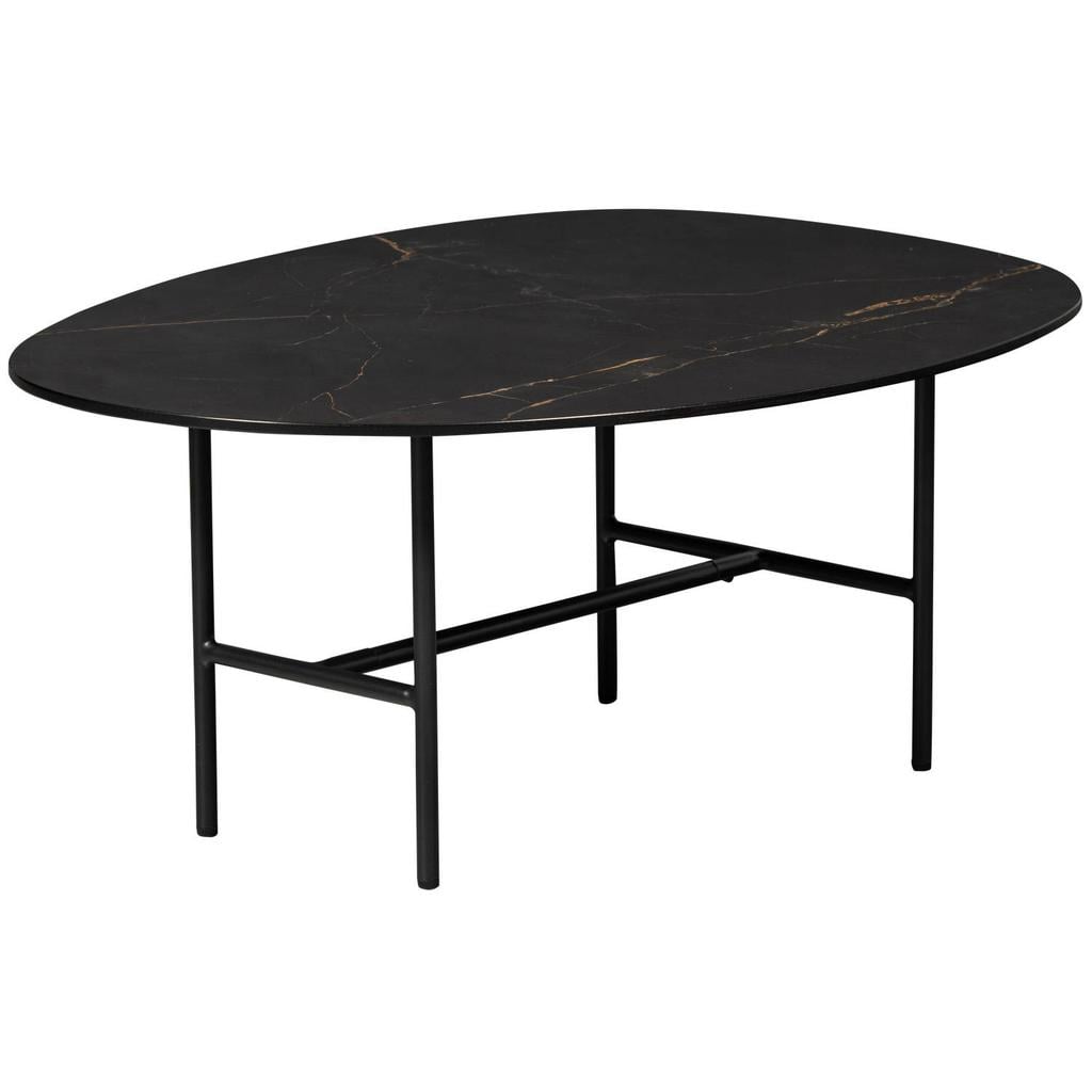WOOOD WOOOD Vajen Salontafel - Marmeren Look - Zwart - 34x80x60