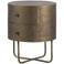 WOOOD Glossy Rond Kastje - Metaal - Antique Brass - 48x39x39