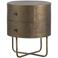 WOOOD WOOOD Glossy Rond Kastje - Metaal - Antique Brass - 48x39x39