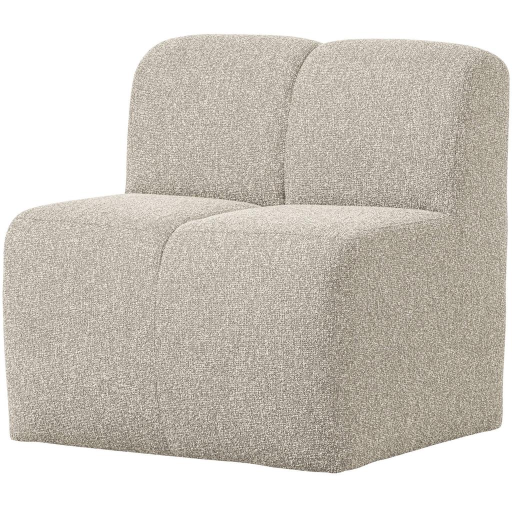 WOOOD WOOOD Mojo Eetbankje 84cm Met Rugleuning - Bouclé - Beige Melange