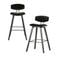 WOOOD Senn Barstoelen - Fluweel - Zwart - Set van 2