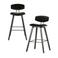 WOOOD WOOOD Senn Barstoelen - Fluweel - Zwart - Set van 2
