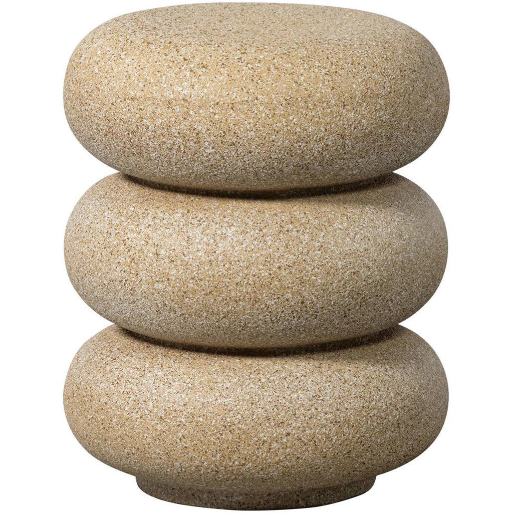 WOOOD Laurel Bijzettafel Met Spikkels - Magnesium - Beige - 50x40x40 Laurel