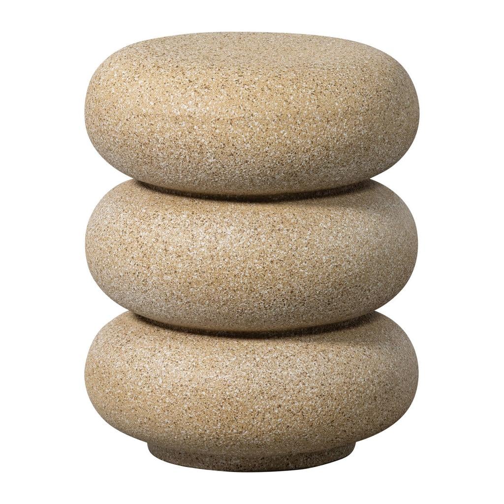WOOOD WOOOD Laurel Bijzettafel Met Spikkels - Magnesium - Beige - 50x40x40