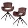 WOOOD Eliva Eetkamerstoel - Structure Velvet - Paars - Set van 2