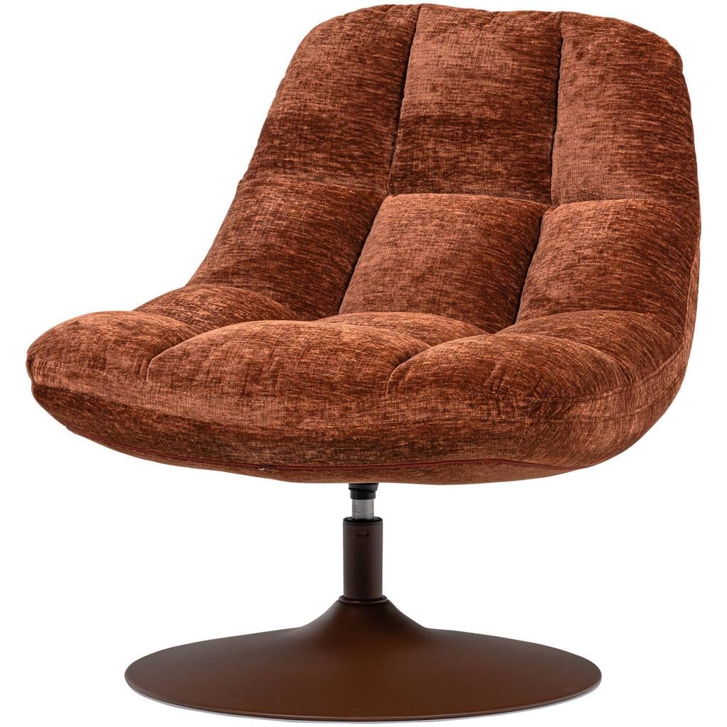 WOOOD Elvi Draaifauteuil - Chenille Structuur - Lichtgrijs - 81x73x84