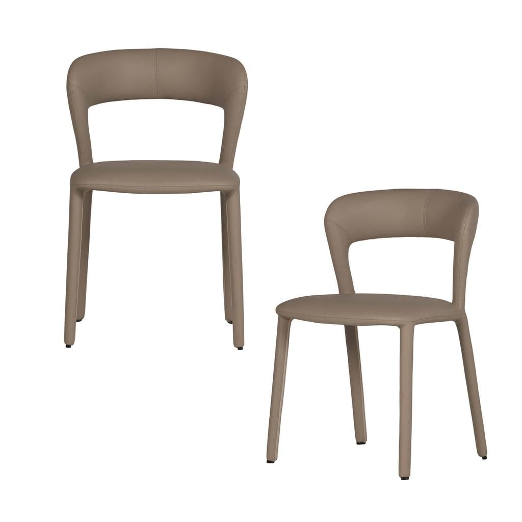 WOOOD Noble Eetkamerstoelen - Polyester - Zand - Set van 2