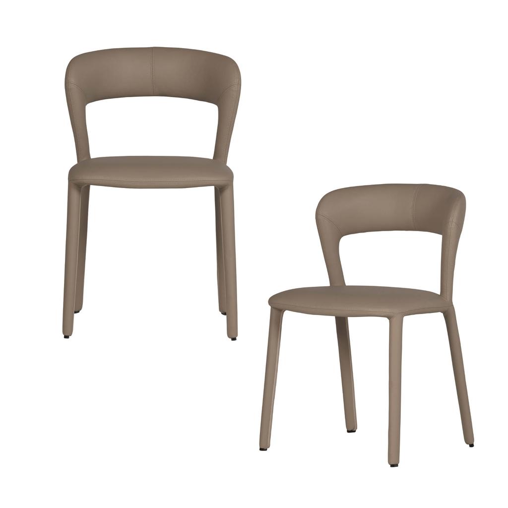 WOOOD WOOOD Noble Eetkamerstoelen - Polyester - Warm Bruin - Set van 2