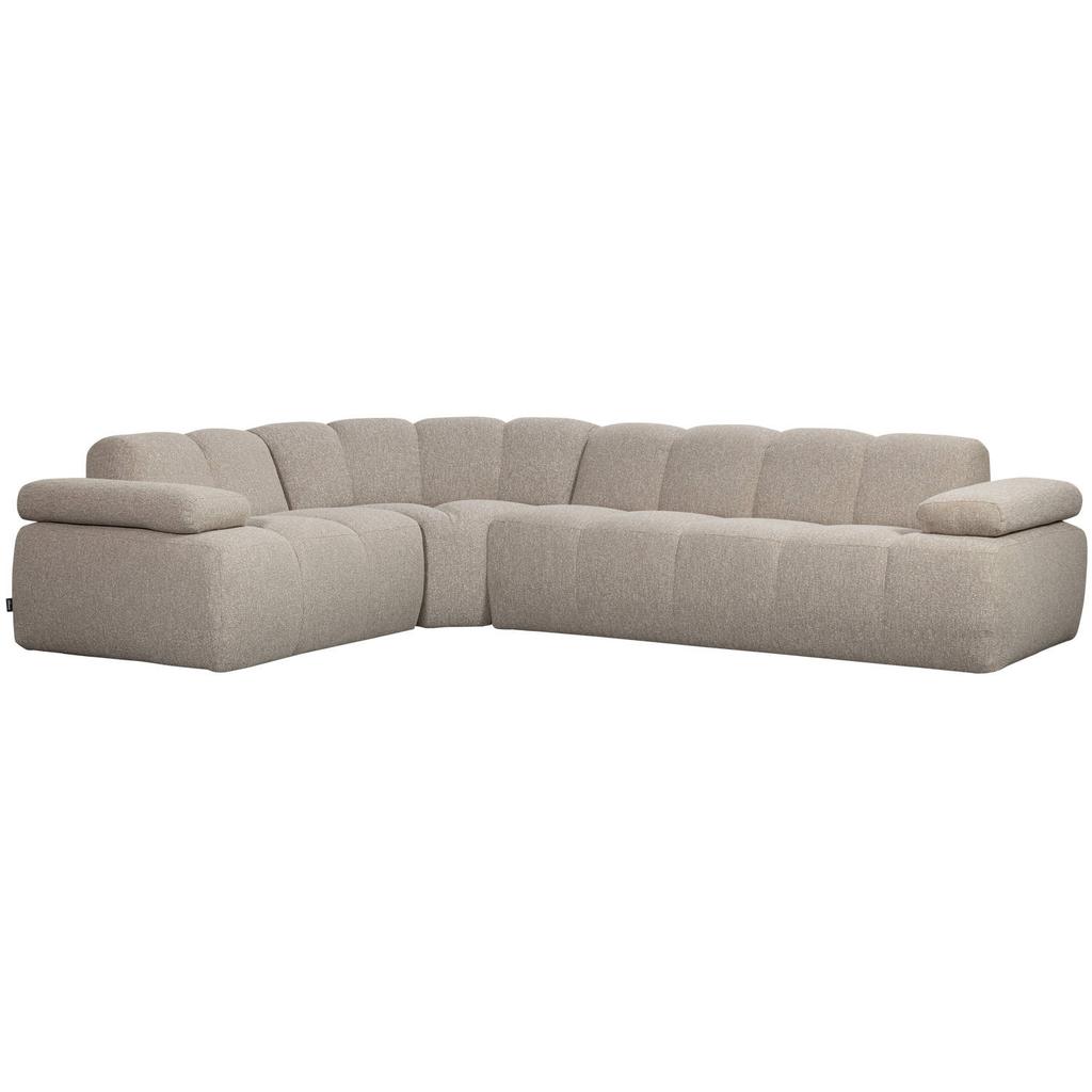 WOOOD WOOOD Mojo Hoekbank Links - Ribstof - Roest Bruin - 74x310x230