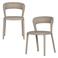 WOOOD WOOOD Noble Eetkamerstoelen - Polyester - Zand Melange - Set van 2