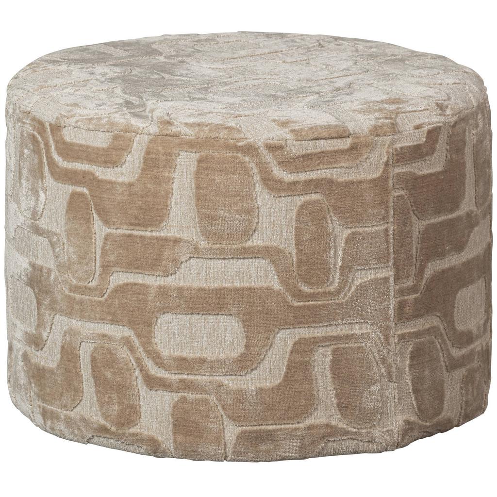 WOOOD WOOOD Yago Poef - Polyester - Naturel - 43x60x60