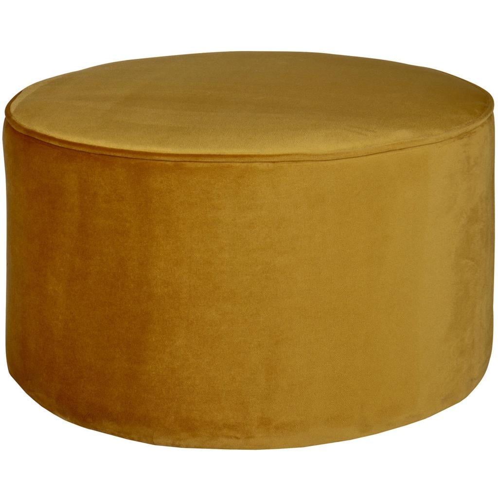 WOOOD Sara Poef Laag - Velvet - Khaki - 60x36x60