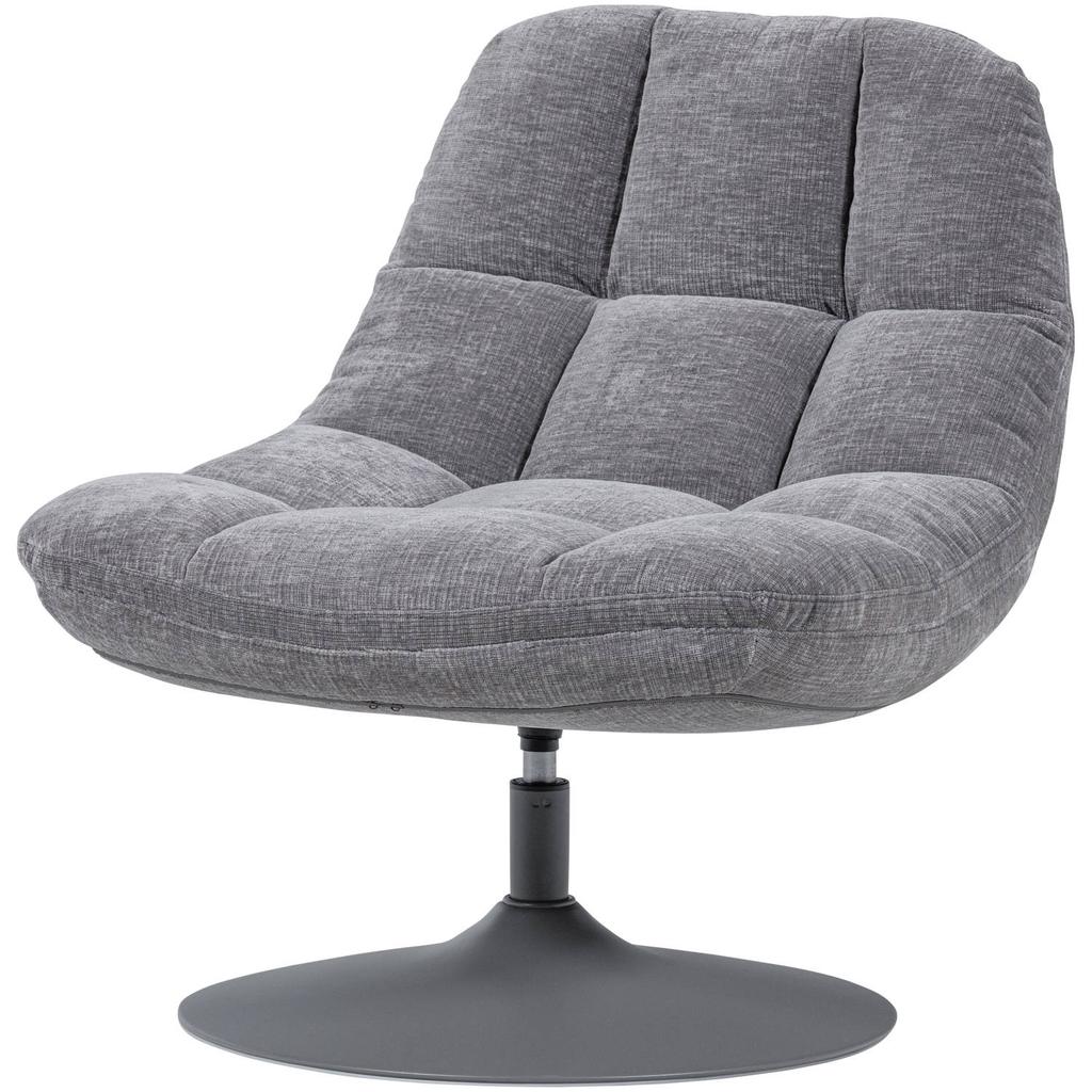 WOOOD WOOOD Elvi Draaifauteuil - Chenille Structuur - Lichtgrijs - 81x73x84