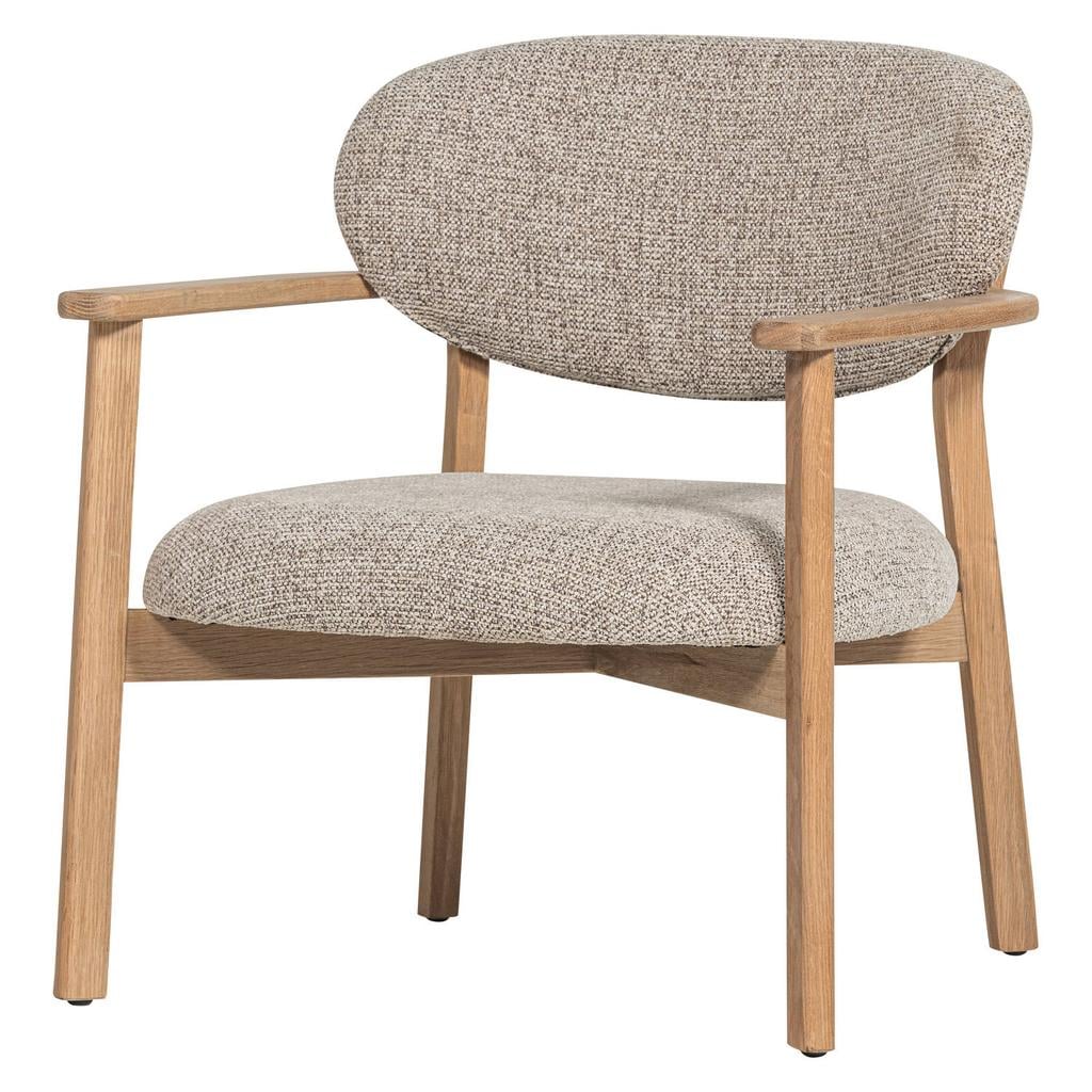 WOOOD Udar Fauteuil Met Houten Frame - Polyester - Naturel