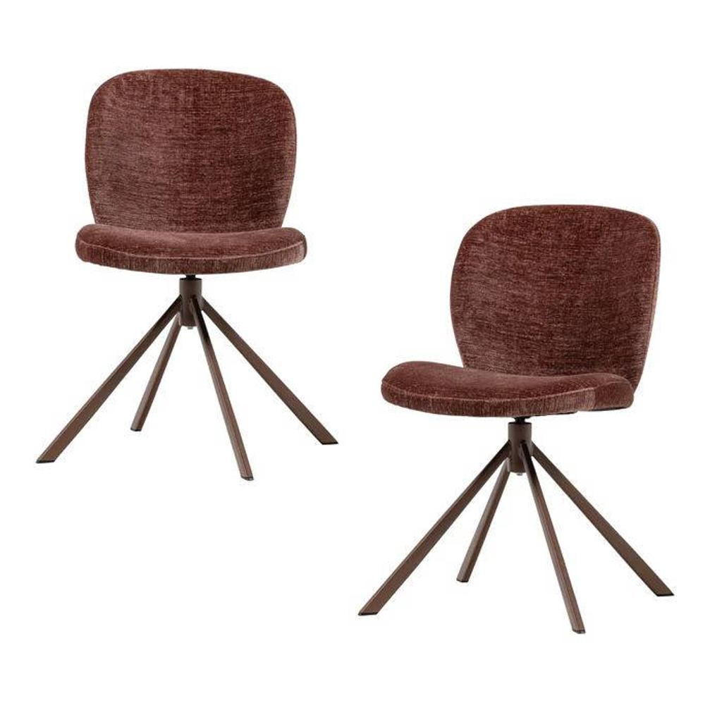 WOOOD WOOOD Femke Eetkamerstoelen - Bouclé - Naturel - Set van 2