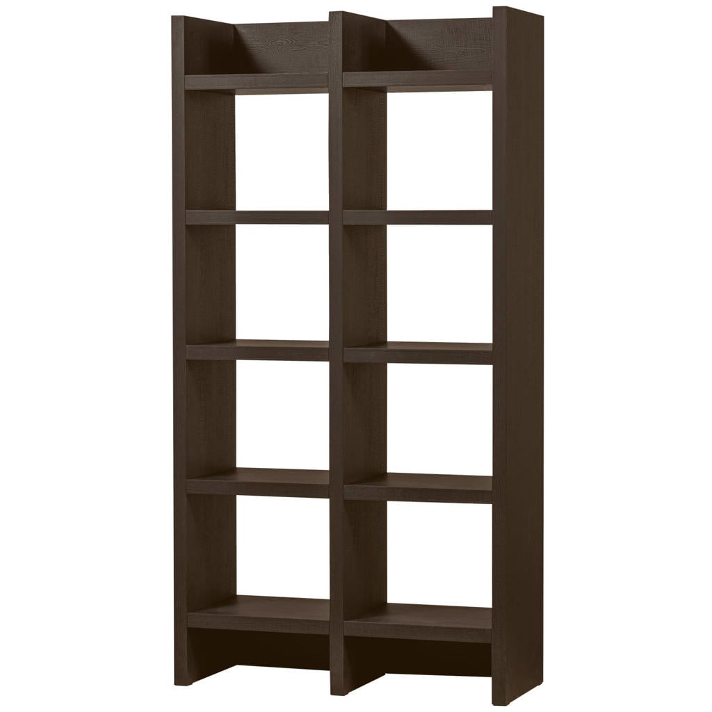 WOOOD Timo Open Kast - MDF - Donkerbruin - 195x100x40