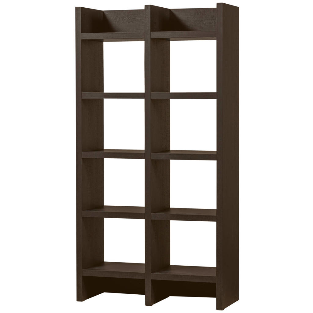 WOOOD WOOOD Timo Open Kast - MDF - Donkerbruin - 195x100x40