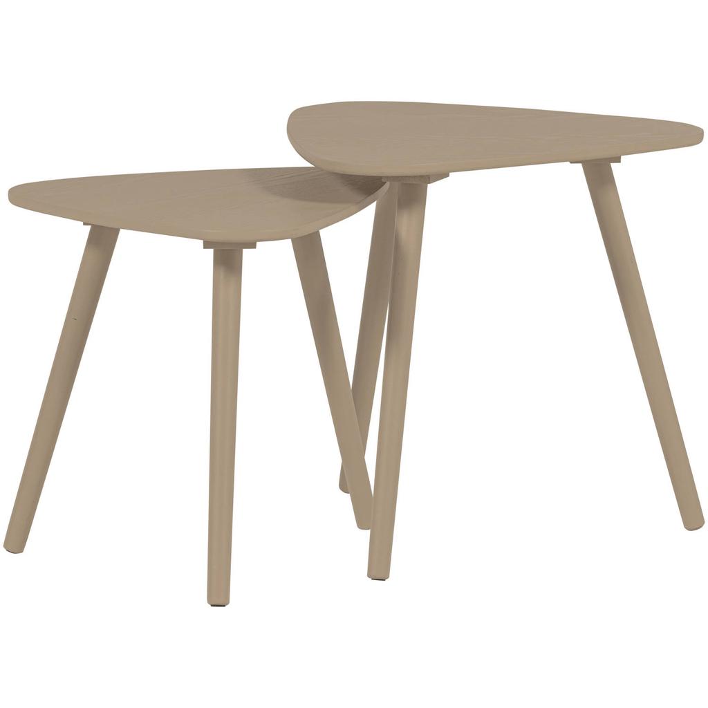 WOOOD WOOOD Nila Bijzettafels - Hout - Zand - Set van 2