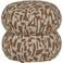 WOOOD Anic Poef Met Dessin Donkerbruin Melange - 40x43x43