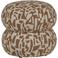 WOOOD WOOOD Anic Poef Met Dessin Donkerbruin Melange - 40x43x43