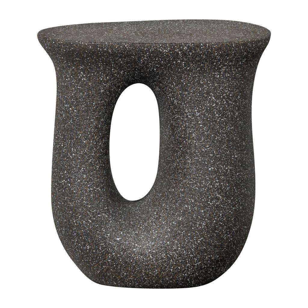 WOOOD Mason Bijzettafel Met Spikkels - Magnesium - Zwart - 45x42x33