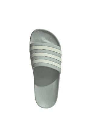 Adilette Aqua badslippers grijsgroen/ecru