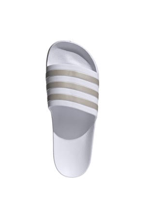 Adilette Aqua badslippers wit/zilvergrijs
