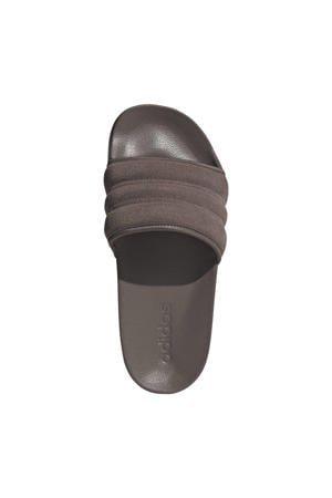 Adilette leren slippers bruin