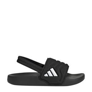 Adilette Estrap 2.0 badslippers met hielbandje zwart