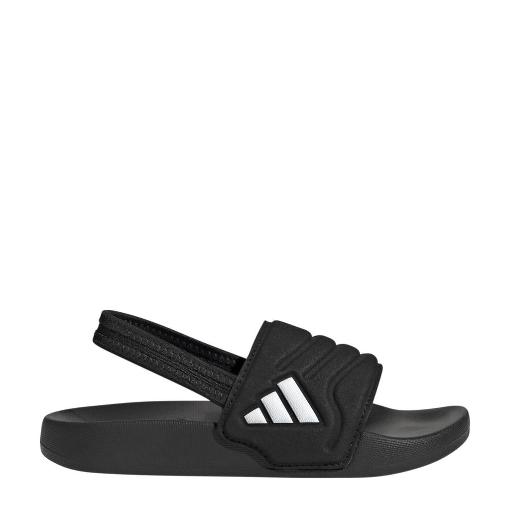 Zwarte jongens en meisjes adidas Sportswear Adilette Estrap 2.0 badslippers met hielbandje