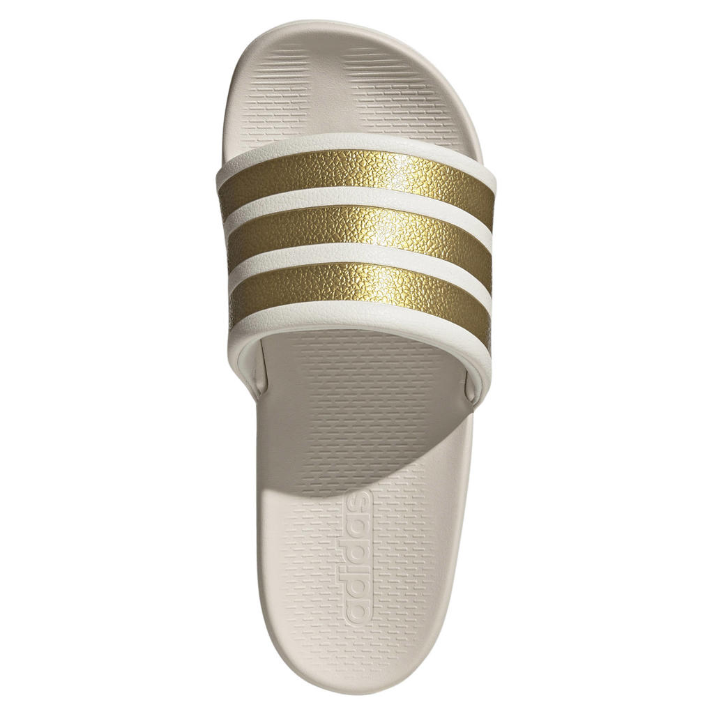 Ecru en gouden dames adidas Sportswear Adilette Comfort 2.0 badslippers van rubber