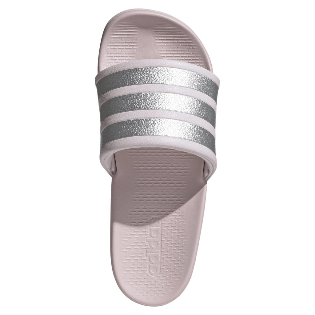 Roze en zilverkleurige dames adidas Sportswear Adilette Comfort 2.0 badslippers van rubber
