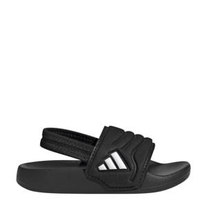 Adilette Estrap 2.0 badslippers met hielbandje zwart