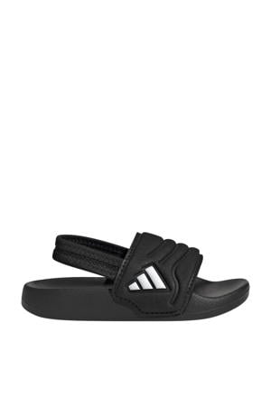Adilette Estrap 2.0 badslippers met hielbandje zwart