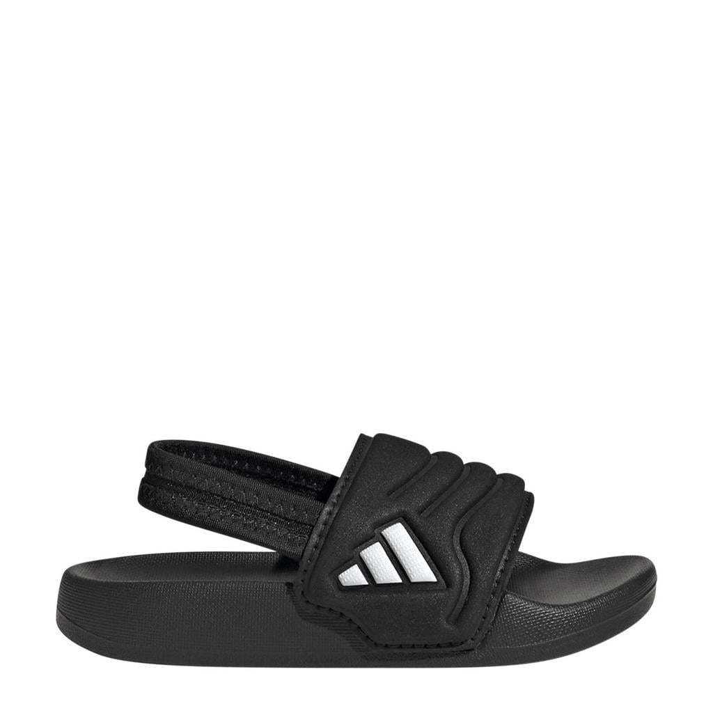 Zwarte jongens en meisjes adidas Sportswear Adilette Estrap 2.0 badslippers met hielbandje