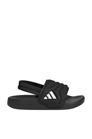 Adilette Estrap 2.0 badslippers met hielbandje zwart