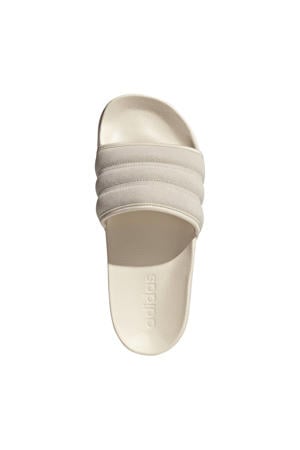 Adilette leren slippers ecru