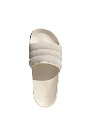 Adilette leren slippers ecru