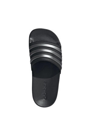 Adilette Shower badslippers zwart/zilver metallic