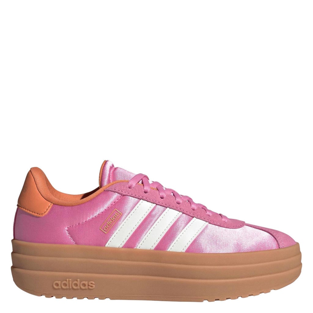 Roze en witte jongens en meisjes adidas Sportswear VL Court Bold sneakers van suède-pu/voering: mesh/voetbed: eva met veters
