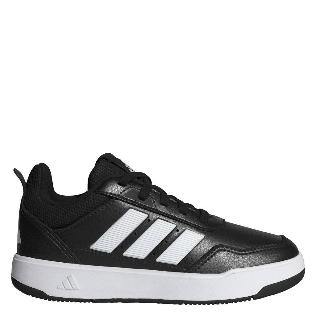 Zwart en witte jongens en meisjes adidas Sportswear Tensaur Sport imitatieleren leren sneakers 3.0 met veters