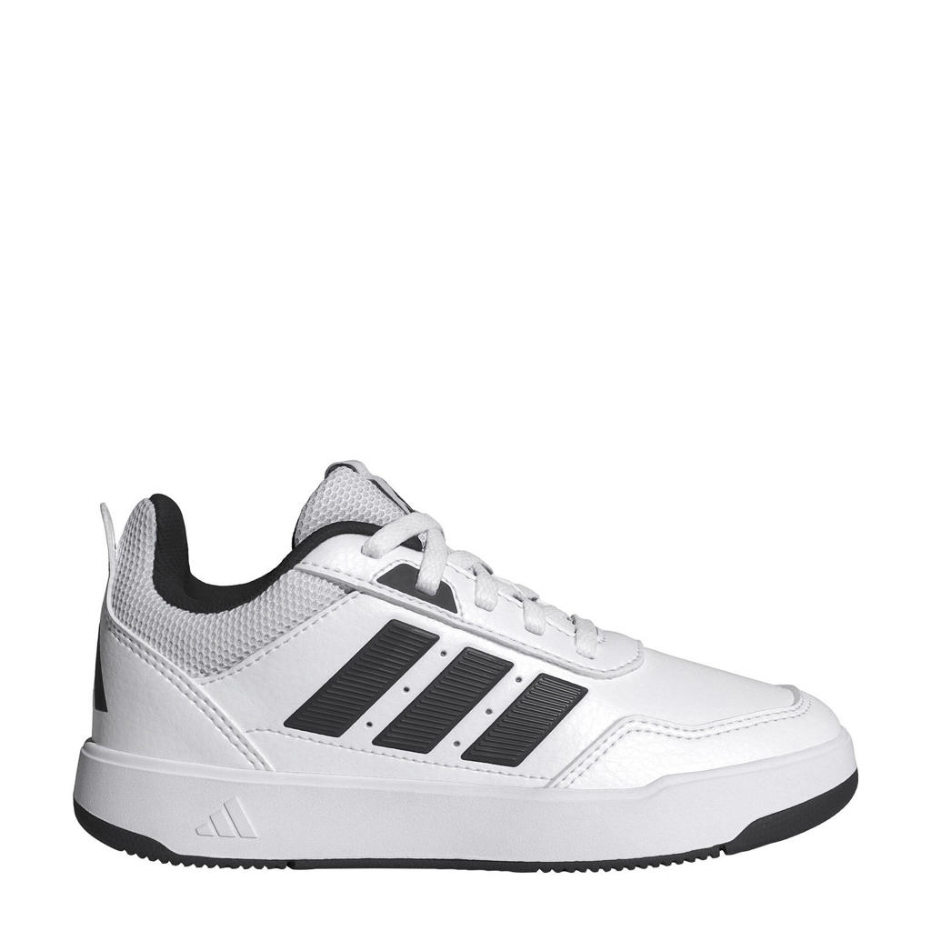 Wit en zwarte jongens en meisjes adidas Sportswear Tensaur Sport imitatieleren leren sneakers 3.0 met veters