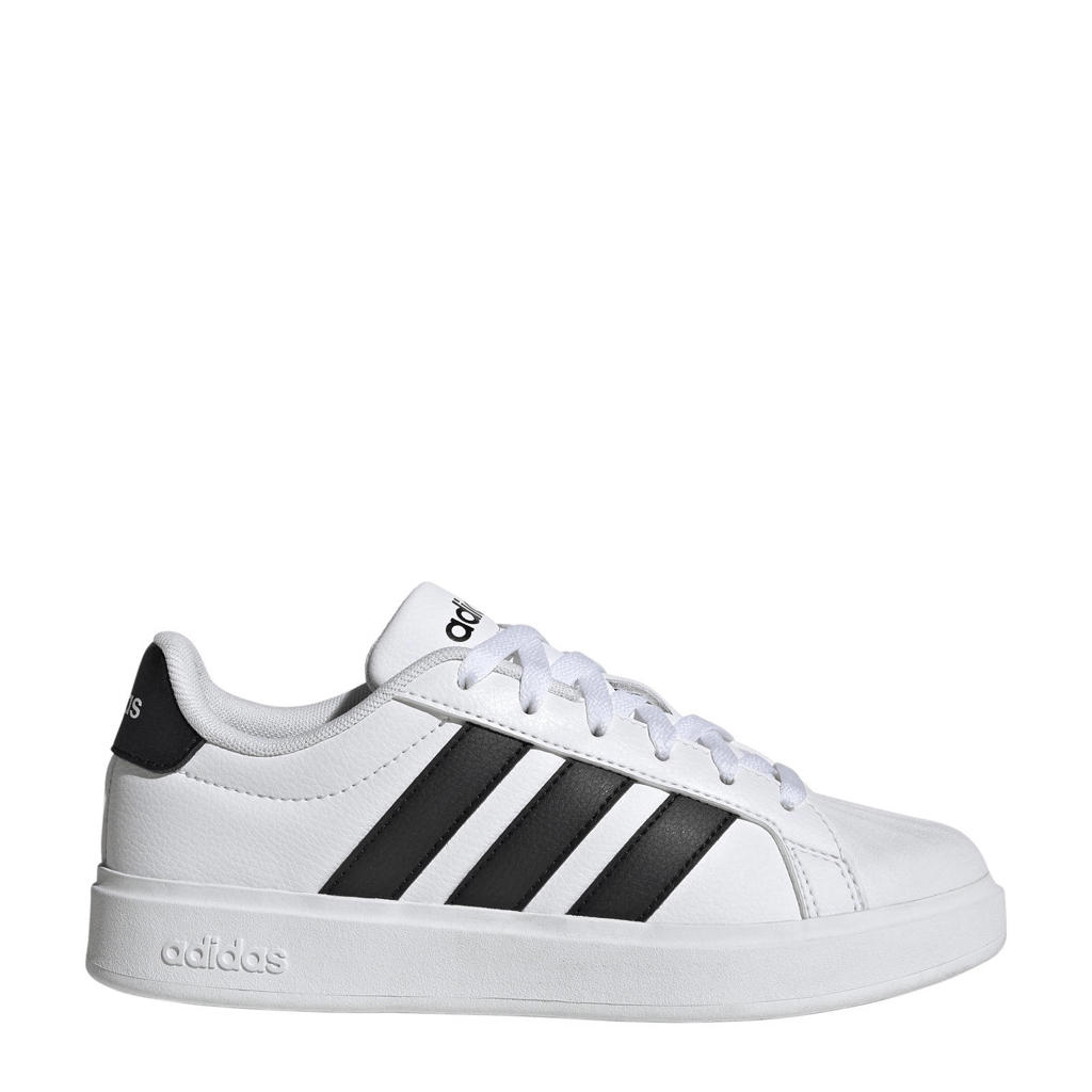 Wit en zwarte jongens en meisjes adidas Sportswear Streettalk sneakers van imitatieleer/voering: mesh/voetbed: eva met veters