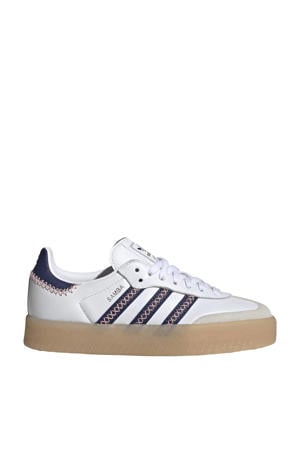 Sambae sneakers wit/donkerblauw