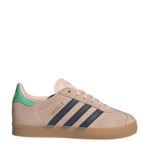 Gazelle sneakers beige/donkerblauw